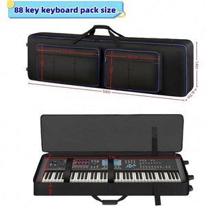 Étui pour clavier à 88 touches avec roulettes, sac de transport pour piano avec poignées et bretelles, fabriqué en usine BSCI - Product Image 3