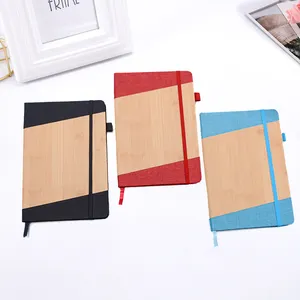 Office Stationery Wooden Cover Journals Diary Notebook Bamboo Fabric Notebooks For Business Writing
