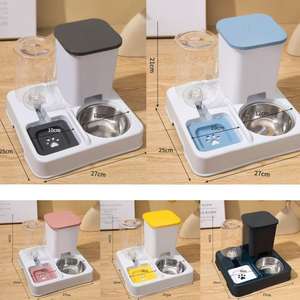 Alimentador Automático de Gato 2-em 1 e Dispensador De Água Tigela De Cachorro De Grande Capacidade Bacia De Alimentos De Gato De Estimação Dupla e Bacia De Água - Product Image 2