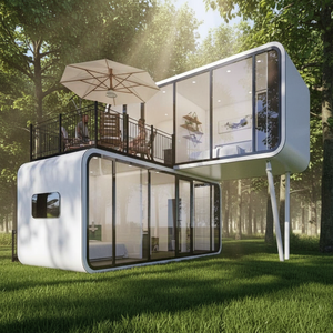 ผู้ผลิตบ้านคอนเทนเนอร์แบบโมดูลาร์ บ้านวิลล่าหรูสองชั้นแบบกำหนดเองพร้อมผนังกระจก ได้รับการรับรองมาตรฐาน CE สำหรับตลาดยุโรป - Product Image 5