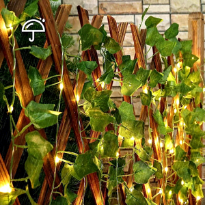 LED IP44 2M lichtslinger bloemenkrans kunstmatige bladgirlande groen huis slaapkamer kerst bruiloft feestdecoraties - Product Image 2