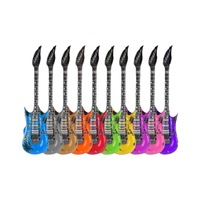 Jouets musicaux gonflables en PVC respectueux de l'environnement, guitare et microphone, pour adolescents et adultes, couleur/taille personnalisée, accessoires de fête