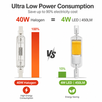 Ampoule LED Xmation R7S 4W 78mm AC220V en verre céramique COB 450LM 2700K/3000K/6000K 360° sans scintillement, projecteur, culot G9, usage résidentiel, CE