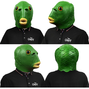 Máscara de Látex de Pez Verde Creativa, Accesorio de Disfraz de Cara Completa para Fiestas de Halloween, Eventos de Carnaval - Product Image 5