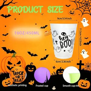 Gobelets en plastique mat personnalisés avec logo, 16 oz, pour fête, eau potable, Halloween, mariage, anniversaire - Product Image 4