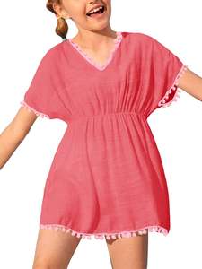 ملابس سباحة للفتيات - أغطية للأطفال على الشاطئ، فساتين تونيك لطيفة من قماش التيري - Product Image 4