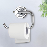 HOMEDEC Support de papier toilette à ventouse chromé, ensemble d'accessoires de salle de bain, support amovible pour salle de bain et cuisine