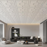 3D Blanc Pvc Durable Plafond 24X24 Artistique Plafond Carreau de Plafond Décoration Intérieure Faux Plafond Relief Drop Tuile de Plafond pour Résistant