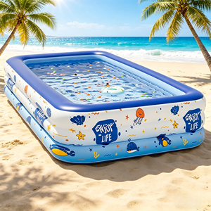Piscine gonflable familiale rectangulaire Da Niu, grande taille, durable, épaissie, portable, avec pompe électrique intelligente à gonflage rapide - Product Image 1