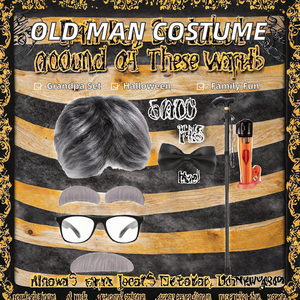 Kits de déguisement de grand-père avec perruque - 100 Days School Dress-Up Grandpa <span class=keywords><strong>Vibes</strong></span> : Bretelles, canne, lunettes, perruque grise pour Halloween - Product Image 2