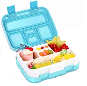 Bento-Lunchbox für Kinder mit 5 Fächern, zusammen klappbare Bento-Baby-Lunchbox