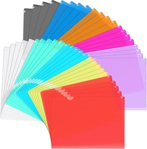 YS 45Pcs PP Presentation <strong>Folders</strong> 12.2x8.7&quot; Transparent L-Type Sleeves Project Pockets A4/Letter <strong>Size</strong> 10 Colors for School/Office - Product Image 1