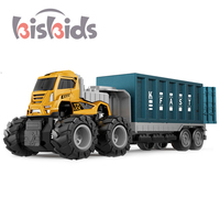 Vente chaude Enfants Alliage Inertie Puissance Moulé Sous Pression Véhicule Tracteur Conteneur De Voiture Clôture Animal Remorque Véhicule À Quatre Roues Transport Jouet