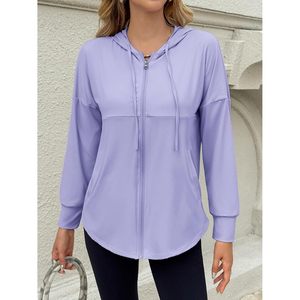 Sweat-shirt à capuche zippé léger pour femme, manches longues, protection solaire UPF 50+, idéal pour le sport - Product Image 2