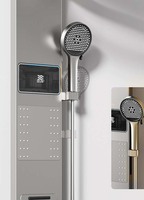 Ensemble de douche complet gris anthracite avec massage dorsal, température constante, jet doux, finition chromée, design moderne – Approvisionnement direct usine