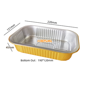 Contenitori in <span class=keywords><strong>Alluminio</strong></span> Monouso da 1050ML, Vassoi Rettangolari Argentati Resistenti alle Alte Temperature, Ecologici, per Confezionamento di Bistecche di Agnello - Product Image 5