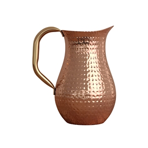 Pichet à eau en cuivre martelé, fait main, écologique, classique et luxueux, avec couvercle, grande capacité, pot à boisson en métal pour le service à domicile - Product Image 1