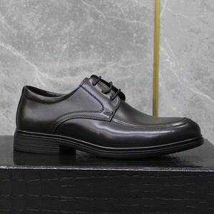 รองเท้าหนังธุรกิจ ระบายอากาศได้ดี หนังวัวแท้คุณภาพสูง รองเท้าเดอร์บี้แบบทางการและลำลอง พื้นนุ่ม เพิ่มความสูง แบบผูกเชือก - Product Image 5