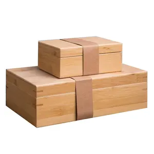 Rectangular Natural Bamboo Storage Gift Box