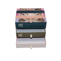 Boîte à bijoux rigide portable de luxe à double tiroir, en carton gaufré avec feuille d'or, matériaux recyclés, pour coffrets cadeaux cosmétiques multi-tailles