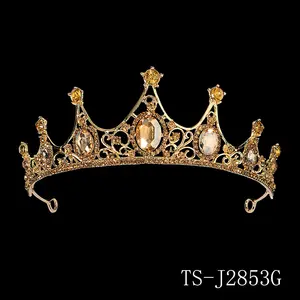 Venta al por mayor Mujeres Pearl Ladies Party Pageant Rhinestone Head Tiara Crown Luxury Silver Princess Light Crown