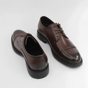 Chaussures de bureau en cuir respirantes à lacets pour hommes, style décontracté et professionnel, bout carré, collection Printemps-Été, de luxe, de marque, en promotion - Product Image 3