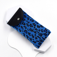 Prêt de stock bleu imprimé léopard étuis à lunettes lunettes de soleil sac pochettes pour lunettes