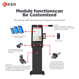 Kiosque d'enregistrement d'hôtel libre-service KER Distributeur de cartes clés Kiosque de paiement en espèces Utilisation de la fonction SDK fabriquée Lecteur de codes à barres - Product Image 5