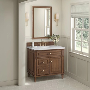 <span class=keywords><strong>Mobile</strong></span> <span class=keywords><strong>da</strong></span> <span class=keywords><strong>Bagno</strong></span> in Noce Stile Mid-century Personalizzato, Armadietto in Legno Massello Stile Classico <span class=keywords><strong>con</strong></span> Piano in Quarzo, Lavabo Singolo in Ceramica <span class=keywords><strong>da</strong></span> 36'' - Product Image 2