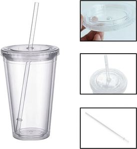 2025 Custom 16oz Plastic <b>PS</b> As Acrylic Clear Double Wall Reusable Insulated Tumbler with for for Camping Portable - Product Image 3