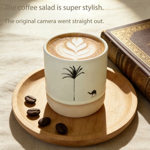 Tazza in Ceramica Stile Vintage Mediorientale 200ml, Motivo Cammello Retrò, Bicchiere Portatile per Caffè e Acqua, per Casa e Ufficio - Product Image 2