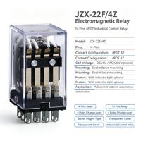 Relais intermédiaire électromagnétique CHINT JZX-22F/2Z IP50 5A 14 broches Bobine AC220V Indicateur LED en option CE CCC PLC Industriel
