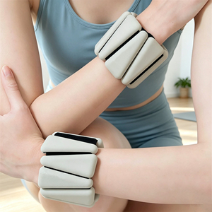 Poids de cheville triangulaires en fer et silicone, réglables, réutilisables, écologiques, unisexes, 2 lb, avec logo personnalisé LA, pour yoga et fitness - Product Image 1