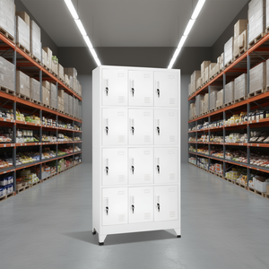 Armoire à casiers à 12 compartiments 35,4''x17,7''x70,9'' avec serrure à clé pour entrepôt - Product Image 2