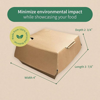 Boîtes à clapet ventilées, recyclables, en carton, pour la restauration, emballages alimentaires jetables, boîte à burger robuste, boîte brune