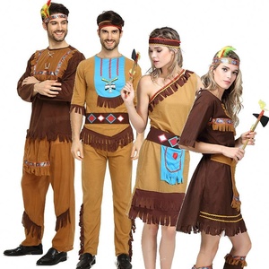 Costume de cosplay d'Halloween BX 2026 pour adulte, costume de sauvage indien gris, taille unique, pour spectacle de mascarade - Product Image 2