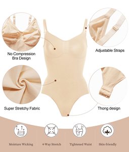 Vente en gros String moulant T-shirt Body Débardeur Shapewear Body de yoga à manches courtes sans couture pour femmes - Product Image 6