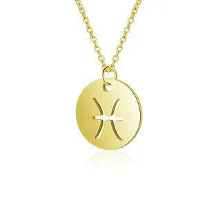 Collar con Colgante de Acero Inoxidable eManco, Chapado en Oro, con los 12 Signos del Zodiaco, Aries, Leo, Joyería del Zodiaco, Envío en 48 Horas, Directo de Fábrica - Product Image 6