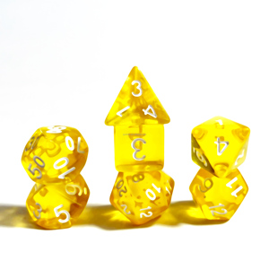 In-Stock Transparent Clear DND <strong>Dice</strong> <strong>Set</strong> 7pcs Acrylic Polyhedral Low Price Per Bag - Product Image 6