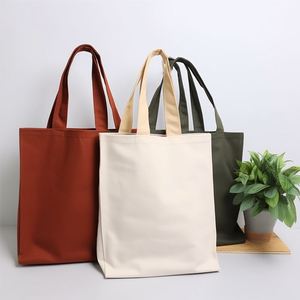 Custom Logo Printed Blank Reusable Grocery Shopping Promotional Bags <b>Plain</b> Heavy Duty Polyester Cotton <b>Canvas</b> Shopping Tote Bag - Product Image 1