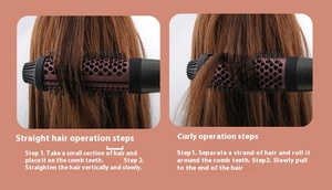 Dual Voltage Adjusta ble Temperature Thermal Brush Doppel-PTC-Heizsystem Brown Ceramic <span class=keywords><strong>Hair</strong></span> Curler Comb - Product Image 6