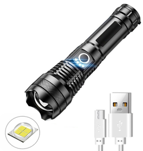 Đèn pin chiến thuật chống nước, sạc lại được, tầm xa, XHP50, siêu sáng 100000 lumen, đèn LED công suất cao - Product Image 1