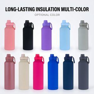 Vaso Térmico Simple de Acero Inoxidable 304, Botella Deportiva Americana de Gran Capacidad, Taza de Agua Portátil con Asa para Exteriores - Product Image 1