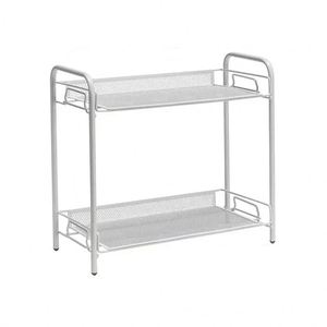 2-Tier Metal <b>Wire</b> Folding Portable Storage <b>Rack</b> for Kitchen & Bathroom Spice Cabinet & <b>Shelf</b> - Product Image 2