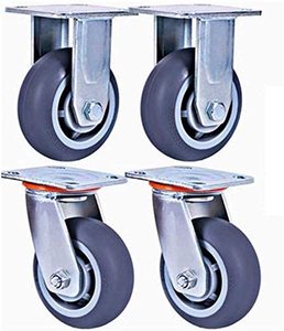 Roue pivotante en aluminium avec roulement à billes et <span class=keywords><strong>pneu</strong></span> plein en mousse PU, résistante aux perforations, 100 kg, pour <span class=keywords><strong>chariot</strong></span> logistique et entrepôt - Product Image 4