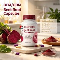 Capsules de racine de betterave OEM ODM, extrait de betterave rouge, certifié GMP, complément nutritionnel, marque privée, vente en gros