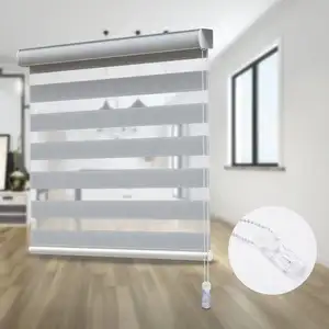 Thân Thiện Với Môi Không Thấm Nước Điều Khiển Bằng Tay Ngựa Vằn Màu Hiện Đại Mô Hình Dọc Rèm Cửa Sổ Cho Phòng Khách Và Phòng Ngủ - Product Image 1