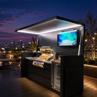 Cuisine extérieure modulable Space Capsule, poste de travail BBQ extérieur en acier inoxydable, armoire extérieure tout-en-un pour sites panoramiques