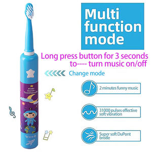 Brosse à dents électrique sonique, brosse à dents musicale pour enfants, brosse à dents ultrasonique portable à poils doux et étanche - Product Image 4