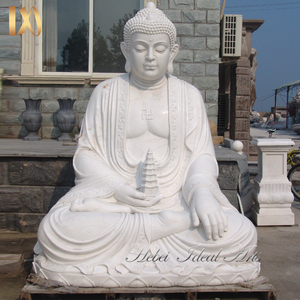 Statua <span class=keywords><strong>da</strong></span> <span class=keywords><strong>Giardino</strong></span> Grande di <span class=keywords><strong>Buddha</strong></span> Maitreya Ridente, Scultura in Marmo Bianco di Grandi Dimensioni, <span class=keywords><strong>Buddha</strong></span> Grasso - Product Image 6